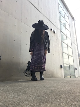「SAINT LAURENT PARIS（サンローランパリ）のアイテム（帽子）」を使った、yuiさん（レディース・160cm）の春コーディネート
