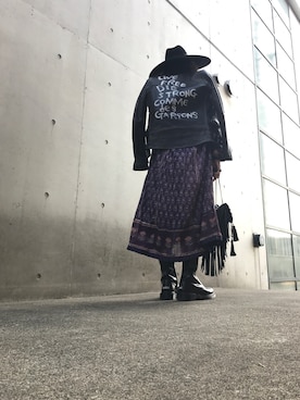 「SAINT LAURENT PARIS（サンローランパリ）のアイテム（帽子）」を使った、yuiさん（レディース・160cm）の春コーディネート