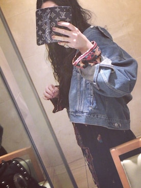 「ヴィンテージワンピース」｜「アイテム（デニムジャケット）」を使った、yuiさん（レディース・160cm）の夏コーディネート