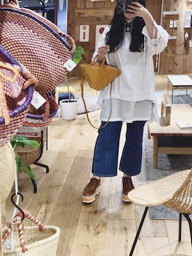 「PRADA（プラダ）のアイテム（その他シューズ）」を使った、yuiさん（レディース・160cm）の秋コーディネート
