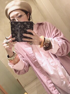 「vetements」｜「アイテム（ハンチング/ベレー帽）」を使った、yuiさん（レディース・160cm）の冬コーディネート