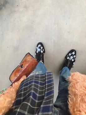 「PRADA（プラダ）のアイテム（その他シューズ）」を使った、yuiさん（レディース・160cm）の冬コーディネート