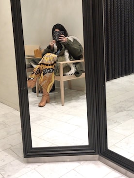 「BALENCIAGA」｜「アイテム（モッズコート）」を使った、yuiさん（レディース・160cm）の春コーディネート