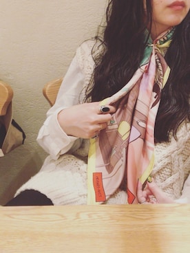 「アイテム（バンダナ/スカーフ）」を使った、yuiさん（レディース・160cm）の春コーディネート