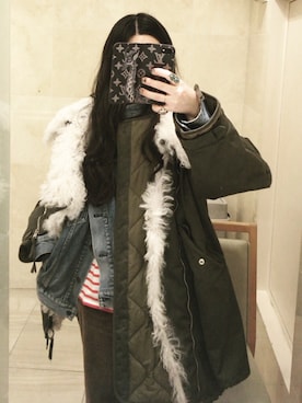 「Gジャン」｜「アイテム（モッズコート）」を使った、yuiさん（レディース・160cm）の春コーディネート