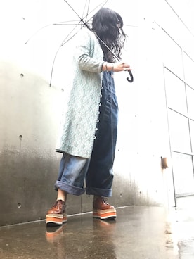 「雨」｜「アイテム（サロペット/オーバーオール）」を使った、yuiさん（レディース・160cm）の夏コーディネート