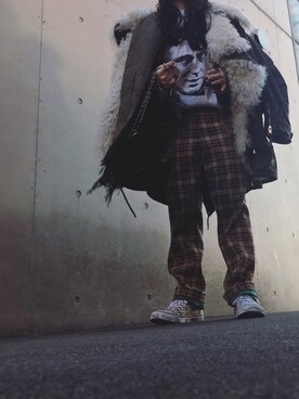 「vetements」｜「アイテム（モッズコート）」を使った、yuiさん（レディース・160cm）の冬コーディネート