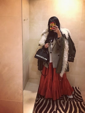 「vetements」｜「アイテム（モッズコート）」を使った、yuiさん（レディース・160cm）の春コーディネート
