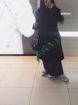 「DRIES VAN NOTEN（ドリスヴァンノッテン）のアイテム（チェスターコート）」を使った、yuiさん（レディース・160cm）の春コーディネート