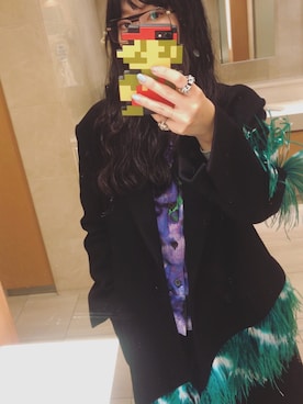 「DRIES VAN NOTEN（ドリスヴァンノッテン）のアイテム（チェスターコート）」を使った、yuiさん（レディース・160cm）の春コーディネート