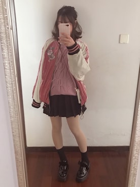 「PULL&BEAR（プルアンドベア）のアイテム（ブーツ）」を使った、沙羅Shoreaさん（レディース・162cm）の冬コーディネート