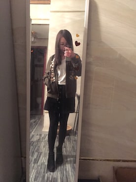 「PULL&BEAR（プルアンドベア）のアイテム（ブーティ）」を使った、a-Monster_さん（レディース・163cm）の冬コーディネート