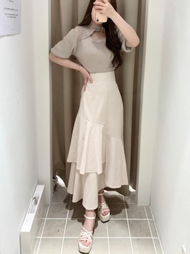 「MAJESTIC LEGON（マジェスティックレゴン）のアイテム」を使った、マジェスティックレゴンルクア大阪店スタッフさん（レディース・162cm）の夏コーディネート