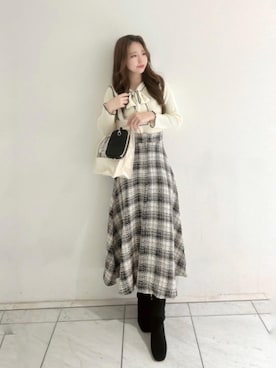 「MAJESTIC LEGON（マジェスティックレゴン）のアイテム」を使った、マジェスティックレゴンルクア大阪店スタッフさん（レディース・162cm）の秋コーディネート