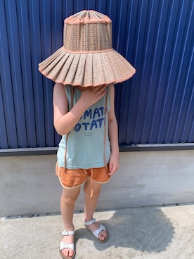 「5歳」｜「アイテム（タンクトップ）」を使った、りく・みさき・母さん（キッズ・100cm）の夏コーディネート