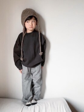 「アイテム（スウェット）」を使った、りく・みさき・母さん（キッズ・100cm）の秋コーディネート