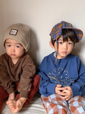 「アイテム（スウェット）」を使った、りく・みさき・母さん（キッズ・100cm）の秋コーディネート