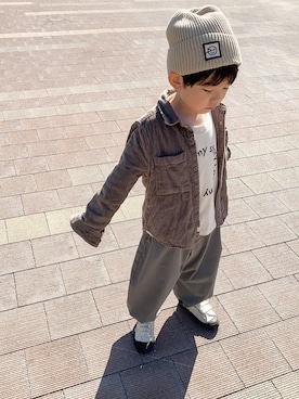 「nunuforme（ヌヌ）のアイテム（その他パンツ）」を使った、りく・みさき・母さん（キッズ・110cm）の秋コーディネート