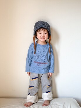 「The animals observatory（ジ・アニマルズ・オブザーバトリー）のアイテム（パンツ）」を使った、りく・みさき・母さん（キッズ・110cm）の秋コーディネート