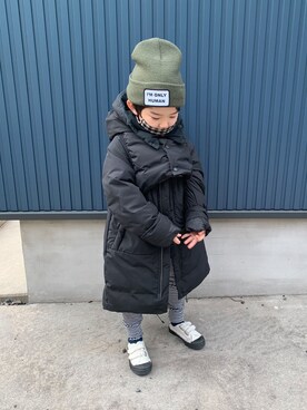 「アイテム（ダウンジャケット/コート）」を使った、りく・みさき・母さん（キッズ・110cm）の冬コーディネート
