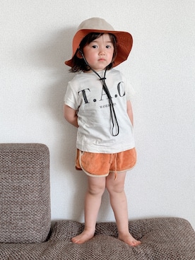 「The animals observatory（ジ・アニマルズ・オブザーバトリー）のアイテム（Tシャツ/カットソー）」を使った、りく・みさき・母さん（キッズ・110cm）の春コーディネート