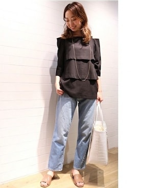 「Noble（ノーブル）のアイテム（サンダル）」を使った、natsukiさん（レディース・162cm）の春コーディネート