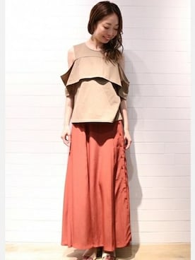 「Noble（ノーブル）のアイテム（Tシャツ/カットソー）」を使った、natsukiさん（レディース・162cm）の夏コーディネート