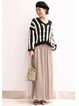 「Noble（ノーブル）のアイテム（ハンチング/ベレー帽）」を使った、natsukiさん（レディース・162cm）の秋コーディネート