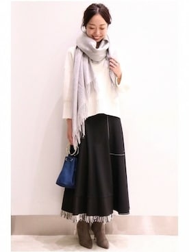 「カシミヤ」｜natsukiさん（レディース・162cm）の秋コーディネート