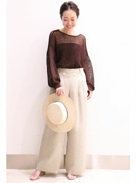 「Noble（ノーブル）のアイテム（その他パンツ）」を使った、natsukiさん（レディース・162cm）の冬コーディネート