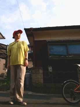 「430（フォーサーティ）のアイテム（キャップ）」を使った、Yukaco Imamuraさん（レディース・166cm）の夏コーディネート