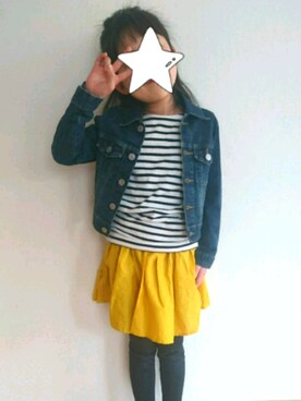 「EDWIN（エドウィン）のアイテム（デニムジャケット）」を使った、mk.さん（キッズ・120cm）の春コーディネート