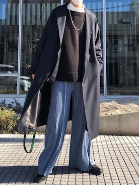 「Lui's（ルイス）のアイテム（トレンチコート）」を使った、Ayatoさん（メンズ・175cm）の冬コーディネート