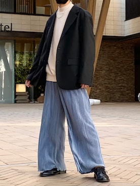 「MONKEY TIME（モンキータイム）のアイテム（テーラードジャケット）」を使った、Ayatoさん（メンズ・175cm）の春コーディネート