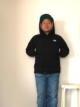 「J.CREW（ジェイクルー）のアイテム（キャップ）」を使った、伊藤孝法さん（メンズ・165cm）の冬コーディネート