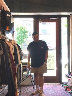 「campion（-）のアイテム」を使った、伊藤孝法さん（メンズ・165cm）の夏コーディネート