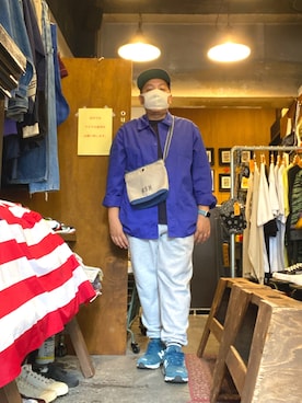 「OUTPUT（アウトプット）のアイテム」を使った、伊藤孝法さん（メンズ・165cm）の夏コーディネート