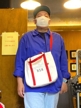 「OUTPUT（アウトプット）のアイテム」を使った、伊藤孝法さん（メンズ・165cm）の夏コーディネート