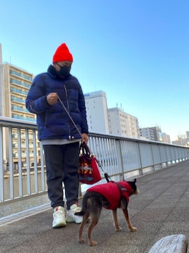 「Jordan」｜「アイテム（ニットキャップ/ビーニー）」を使った、伊藤孝法さん（メンズ・165cm）の冬コーディネート