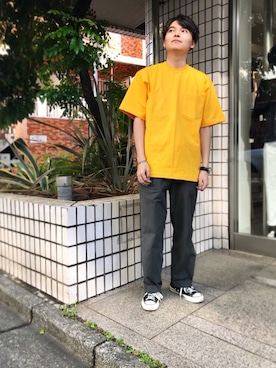 「アイテム（バングル/リストバンド）」を使った、ST&DARD MADE. 川瀬さん（メンズ・169cm）の春コーディネート