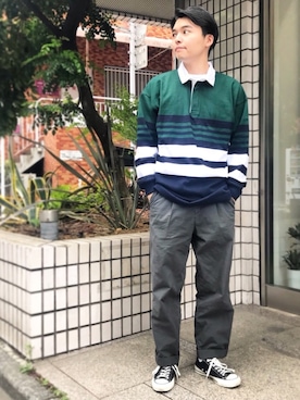 「アイテム（その他トップス）」を使った、ST&DARD MADE. 川瀬さん（メンズ・169cm）の春コーディネート
