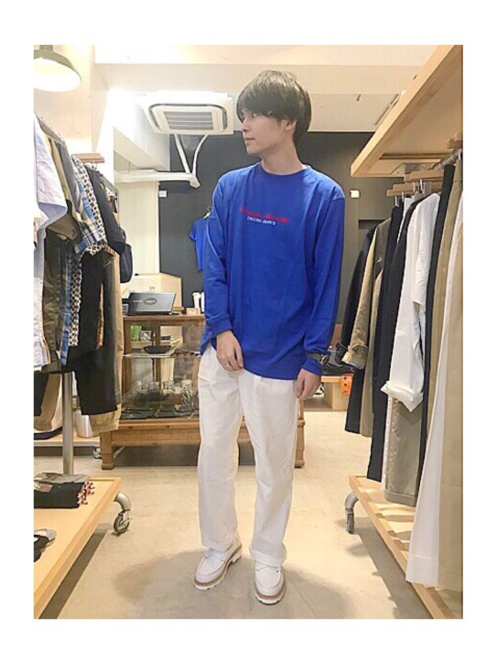 ST&DARD MADE. 川瀬さんの「【VINCENT ET MIREILLE】ヴァンソン エ ミレイユ LOOSE SILHOUETTE LONG TEE-SH ルーズシルエットロングティーシャツ（Vincent et Mireille）」を使ったコーディネート