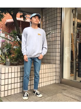 「Vincent et Mireille（バンソンエミレイユ）のアイテム（パンツ）」を使った、ST&DARD MADE. 川瀬さん（メンズ・169cm）の夏コーディネート