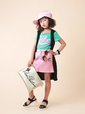 「BLOC（ブロック）のアイテム（スカート）」を使った、bloc_betty_OFFICIALさん（キッズ・122cm）の夏コーディネート