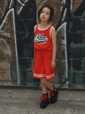 「BLOC（ブロック）のアイテム（ワンピース/ドレス）」を使った、bloc_betty_OFFICIALさん（キッズ・134cm）の夏コーディネート