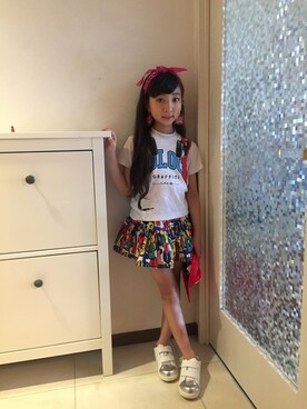 「BLOC（ブロック）のアイテム（スカート）」を使った、bloc_betty_OFFICIALさん（キッズ・124cm）の夏コーディネート