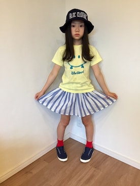 「BLOC（ブロック）のアイテム（スカート）」を使った、bloc_betty_OFFICIALさん（キッズ・132cm）の夏コーディネート