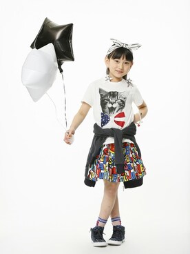 「BLOC（ブロック）のアイテム（スカート）」を使った、bloc_betty_OFFICIALさん（キッズ・127cm）の夏コーディネート