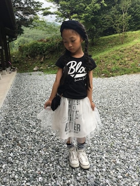 「BLOC（ブロック）のアイテム（スカート）」を使った、bloc_betty_OFFICIALさん（キッズ・115cm）の夏コーディネート