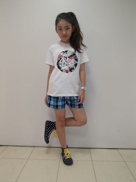 「BLOC（ブロック）のアイテム（パンツ）」を使った、bloc_betty_OFFICIALさん（キッズ・148cm）の夏コーディネート
